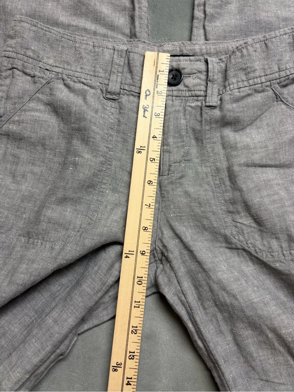 Banana Republic Women’s Linen Blend Pants Gray Straight Leg Size 4 Casual Beach